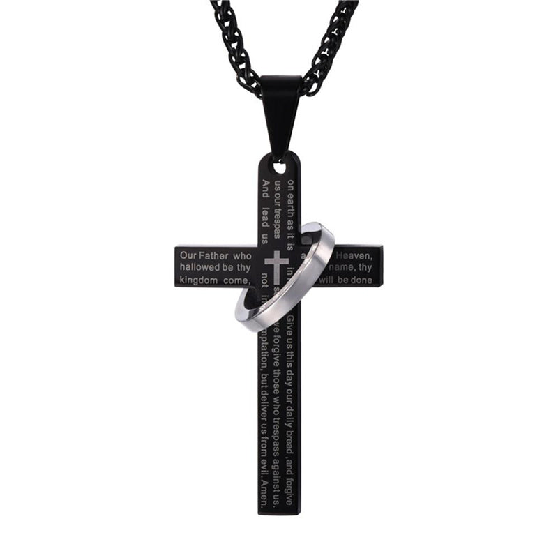 Full Diamond Cross Pendant Necklace Women
