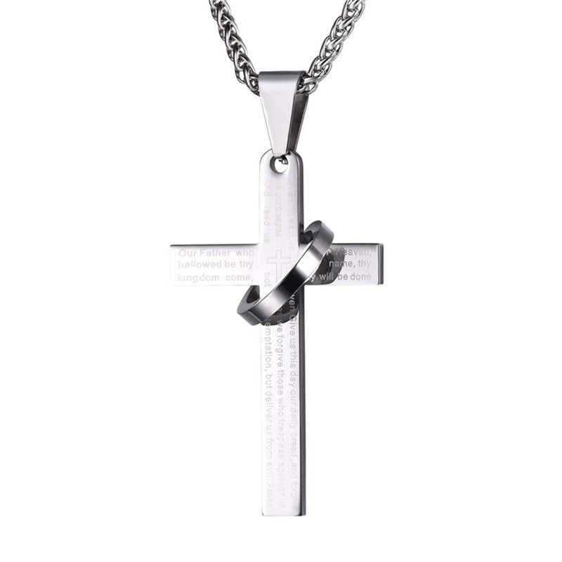 Full Diamond Cross Pendant Necklace Women