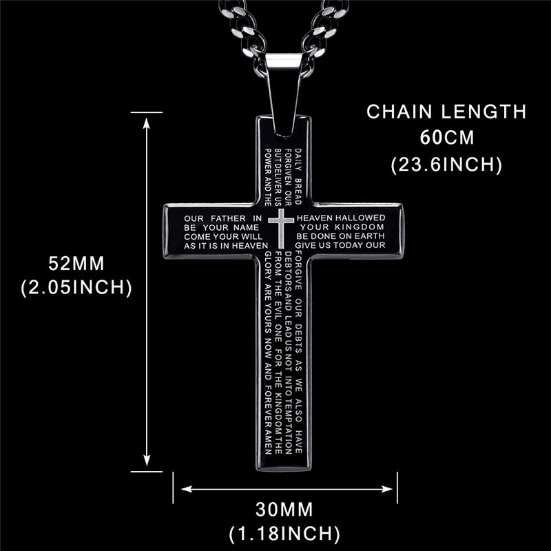 Full Diamond Cross Pendant Necklace Women
