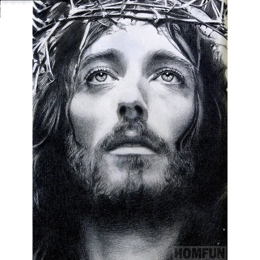 Homfun Square Round Diamond 5D Diy Diamond Painting Jesus Religion 3D Embroidery Cross Stitch 5D Home Decoration